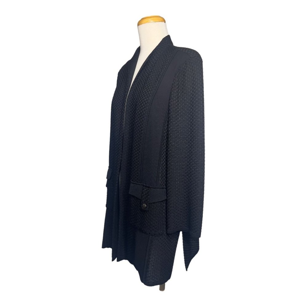 SALE ‼️ Misook Mixed Texture Panel Knit Jacket Black Womens NWOT RTL $388 - Picture 11 of 14